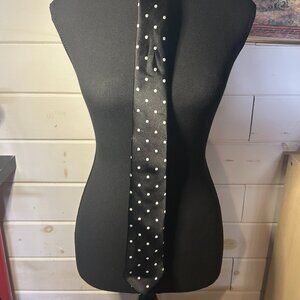 Black with White Polka Dot AKA Handmade Tie – Microfiber & Silk Blend